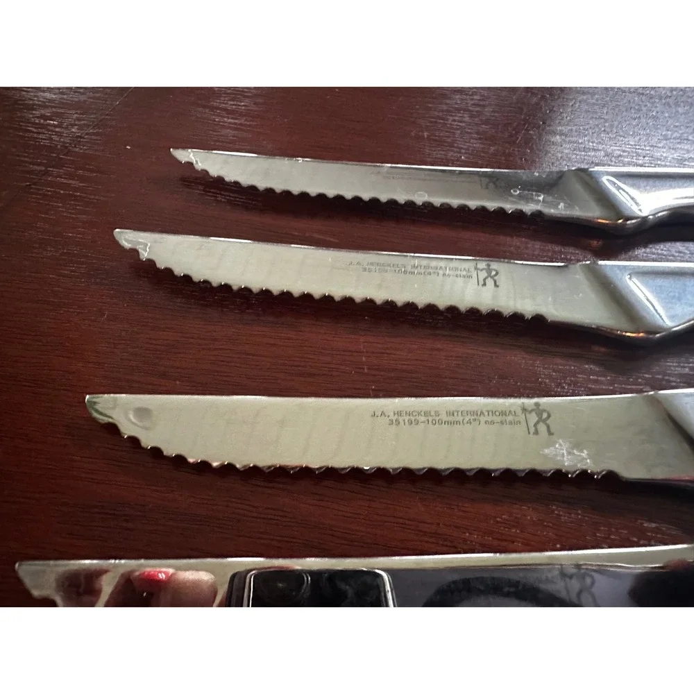 J.A. Henckels International 4pc Steak Knife Set 35199-100mm Stainless Serrated
